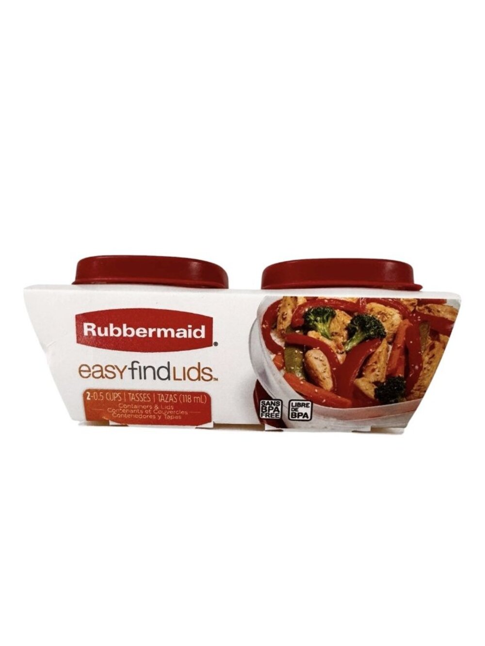 2 Pack RUBBERMAID Easy Find Lids Food Storage Containers 0.5 Cup (4 oz) 118 ml